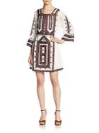 Calypso St. Barth Embroidered Bell Sleeve Dress