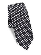 Valentino Embroidered Checkered Silk Skinny Tie