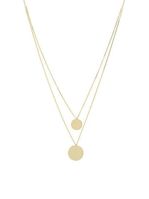 Saks Fifth Avenue Disq Collection 14k Yellow Gold Bib Necklace