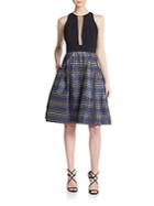 Carmen Marc Valvo Collection Illusion Inset Party A-line Dress