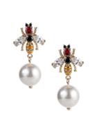 Eye Candy La Freshwater Pearl & Crystal Bee Drop Earrings