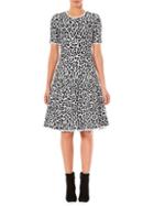 Carolina Herrera Leopard Print Knit A-line Dress