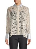 Valentino Floral Lace Button-down Shirt