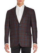 Hickey Freeman Wool Blend Checkered Coat