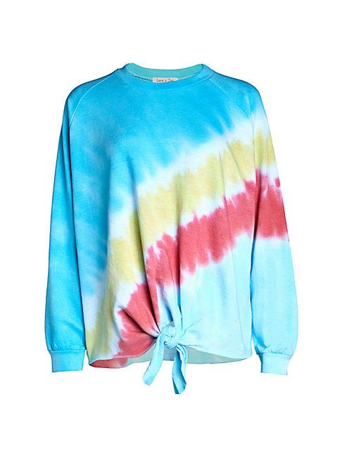 Love And Joy Tie-dye Knotted Front Pullover