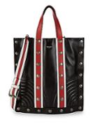 Moschino Studded Leather Top Handle Bag