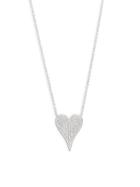 Diana M Jewels Bridal 14k White Gold & 0.43 Tcw Diamond Heart Pendant Necklace