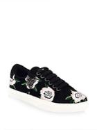 Rebecca Minkoff Bleecker Floral-embroidered Suede Sneakers