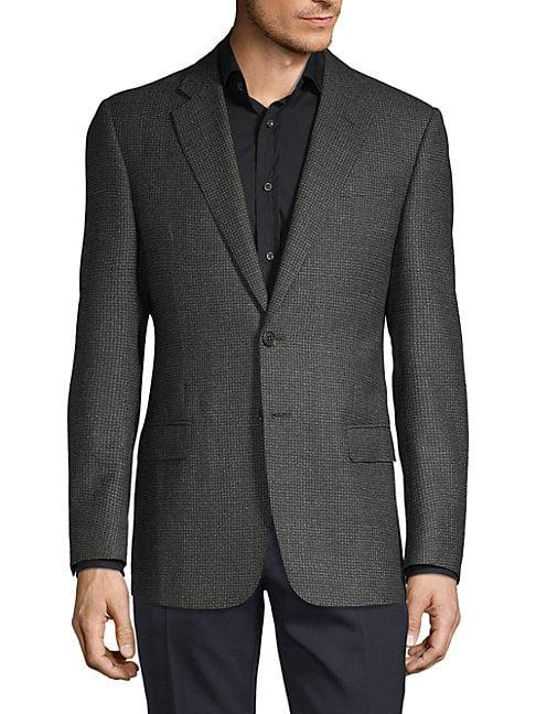 Armani Collezioni Textured Mini Check Wool Sportcoat