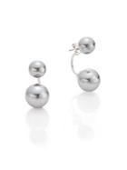Saks Fifth Avenue 15mm Grey Round Freshwater Pearl Drop Earrings