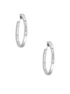 Diana M Jewels 14k White Gold & Diamond Huggie Earrings