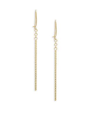 Saks Fifth Avenue 14k Yellow Gold Twist Linear Dangle Earrings