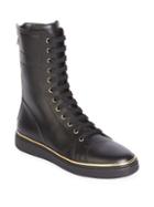 Balmain Leather Lace-up Sneaker Boots