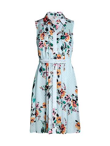Nanette By Nanette Lepore Pintucked Floral Shirtdress