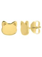 Saks Fifth Avenue 14k Yellow Gold Cat Face Stud Earrings