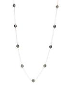 Masako 14k White Gold 10-11mm Baroque Tahitian Pearl Station Necklace