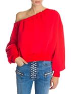 Unravel Project Asymmetric Lace-up Cropped Sweater