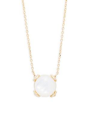 Anzie Mother-of-pearl And 14k Gold Pendant Necklace