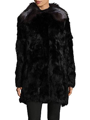 Adrienne Landau Dark Furry Jacket