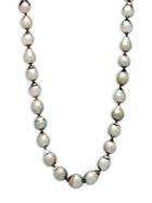 Belpearl 9-12mm Cultured Black Drop Pearl & 14k White Gold Necklace/18