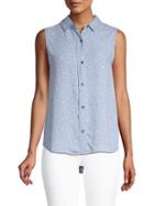 Beach Lunch Lounge Graphic Chambray Top