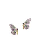 Eye Candy La Luxe Butterfly Silvertone & Crystal Earrings