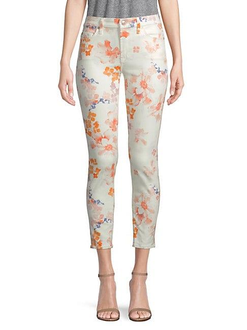 7 For All Mankind Skinny Floral Ankle Jeans