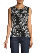Calvin Klein Collection Pleated Printed Top