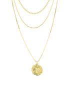 Chloe & Madison 14k Goldplated Sterling Silver & Crystal Layered Coin Pendant Necklace