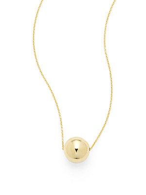 Saks Fifth Avenue 14k Yellow Gold Ball Pendant Necklace