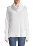 Qi Cashmere Cowlneck Cashmere High-low Sweater