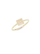 Ef Collection 14k Yellow Gold Small Pyramid Solitaire Ring