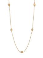 Freida Rothman Crystal And Goldplated Cut Out Cage Single Strand Necklace
