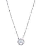 Nephora 14k White Gold And Diamonds Solitaire Necklace