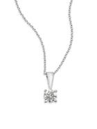 Effy 0.25 Tcw Diamond & 18k White Gold Solitaire Pendant Necklace
