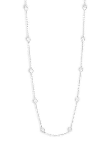 Lafonn Platinum-plated Sterling Silver & Simulated Diamond Station Necklace