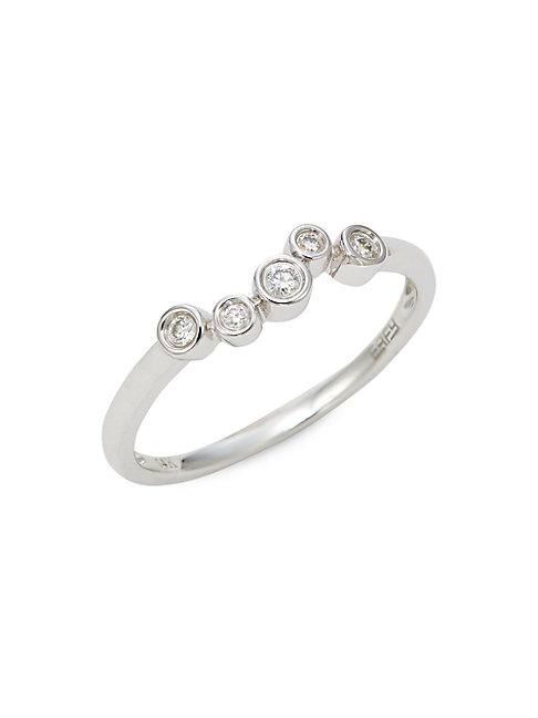 Effy 14k White Gold Bezel Diamond Ring