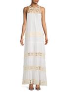 Raga Embroidered Lace-inserts Maxi Dress