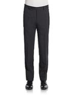 Saks Fifth Avenue Black Neat Check Wool Trousers