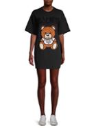 Moschino Sequin & Embellished Bear T-shirt Dress
