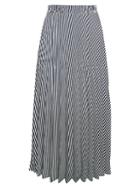 Max Studio Stripe Pleated Skirt