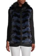 Belle Fare Dyed Fox Fur & Wool Vest