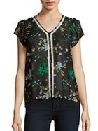 Collective Concepts Flutter Sleeve Floral Top
