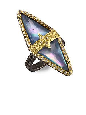 Armenta Old World 18k Gold Blue Sapphire Triangle Ring