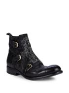 John Richmond Buckled Leather Ankle Boots