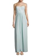 Parker Bayou Pleated Strapless Gown