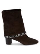 Casadei Folded Cuff Mid-calf Suede Boots
