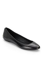 Vince Camuto Signature Aliyah Zip-trimmed Leather Ballet Flats