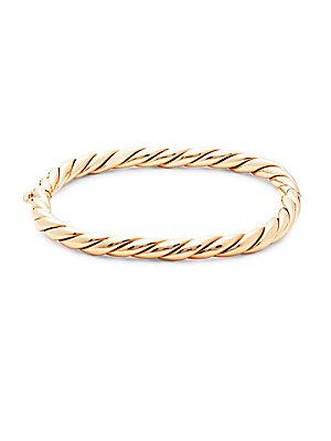 Roberto Coin Ruby And 18k Rose Gold Twist Bangle Bracelet