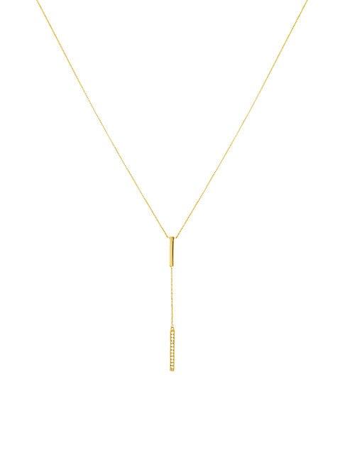 Saks Fifth Avenue 14k Yellow Gold & Diamond Lariat Necklace